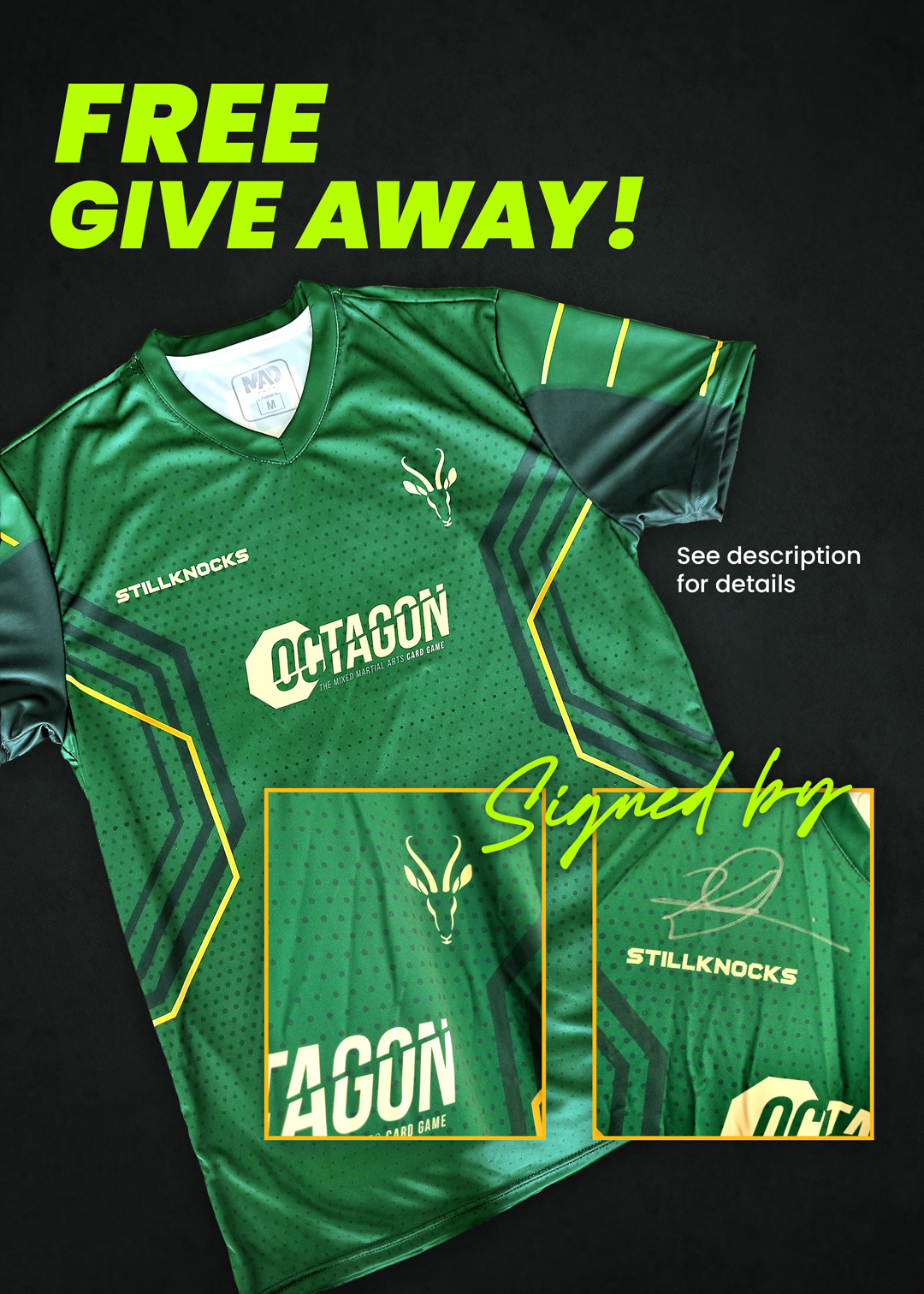 Octagon-Card-Game_Signed-Shirt-Give-Away Octagon MMA Card Game Free Give Away